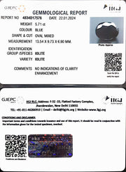 5.71/CT Natural Iolite with Govt Lab Certificate (832)